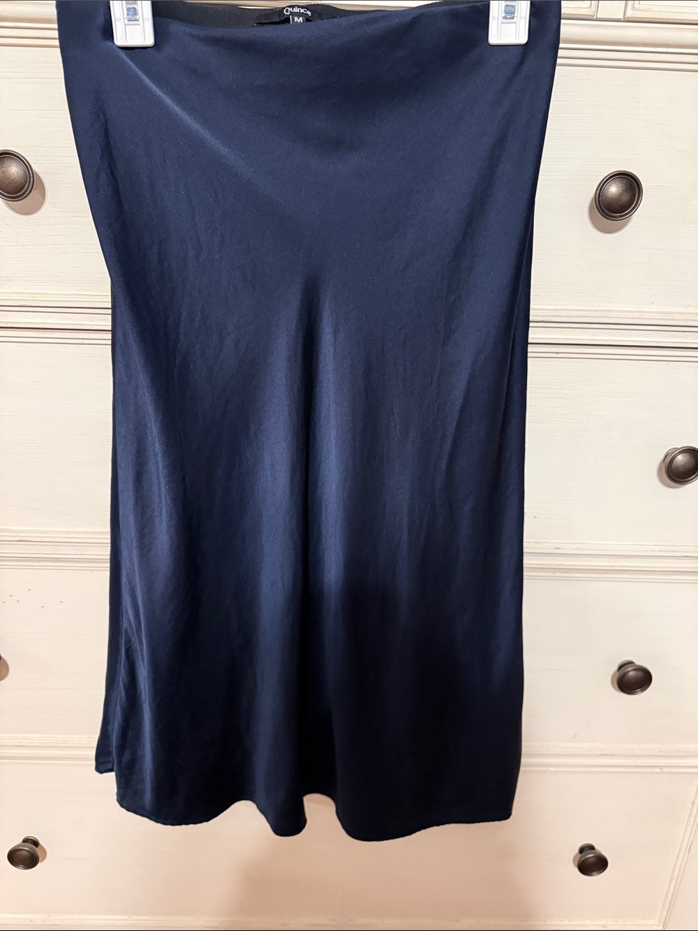 Quince Deep Navy Midi A-Line Skirt